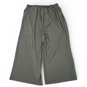 CIDER Elastic Waist Wide Leg Knit Trousers Curve & Plus in Olive Green Size 4X